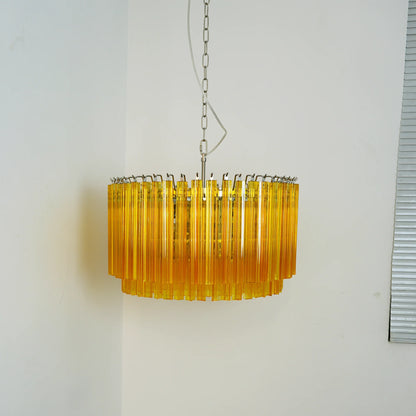 Murano Round Prisms Amber Chandelier - Nuvé