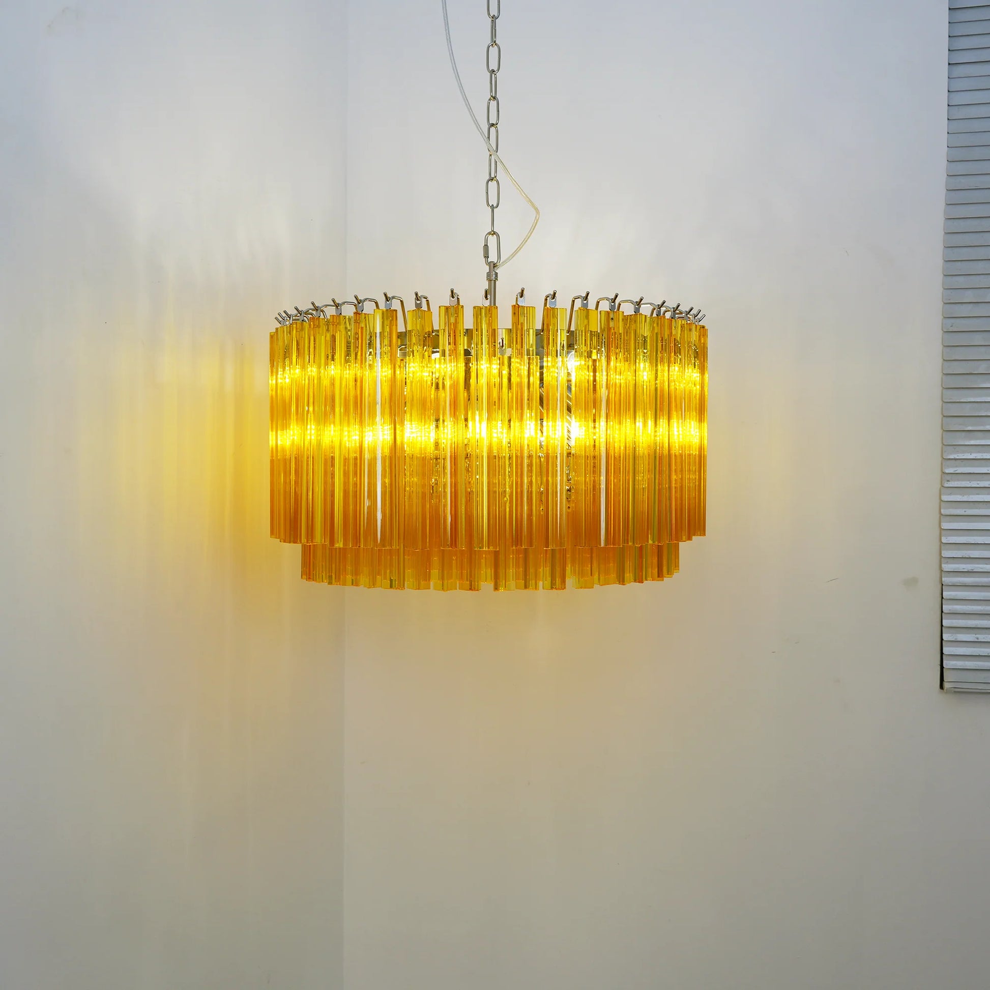 Murano Round Prisms Amber Chandelier - Nuvé