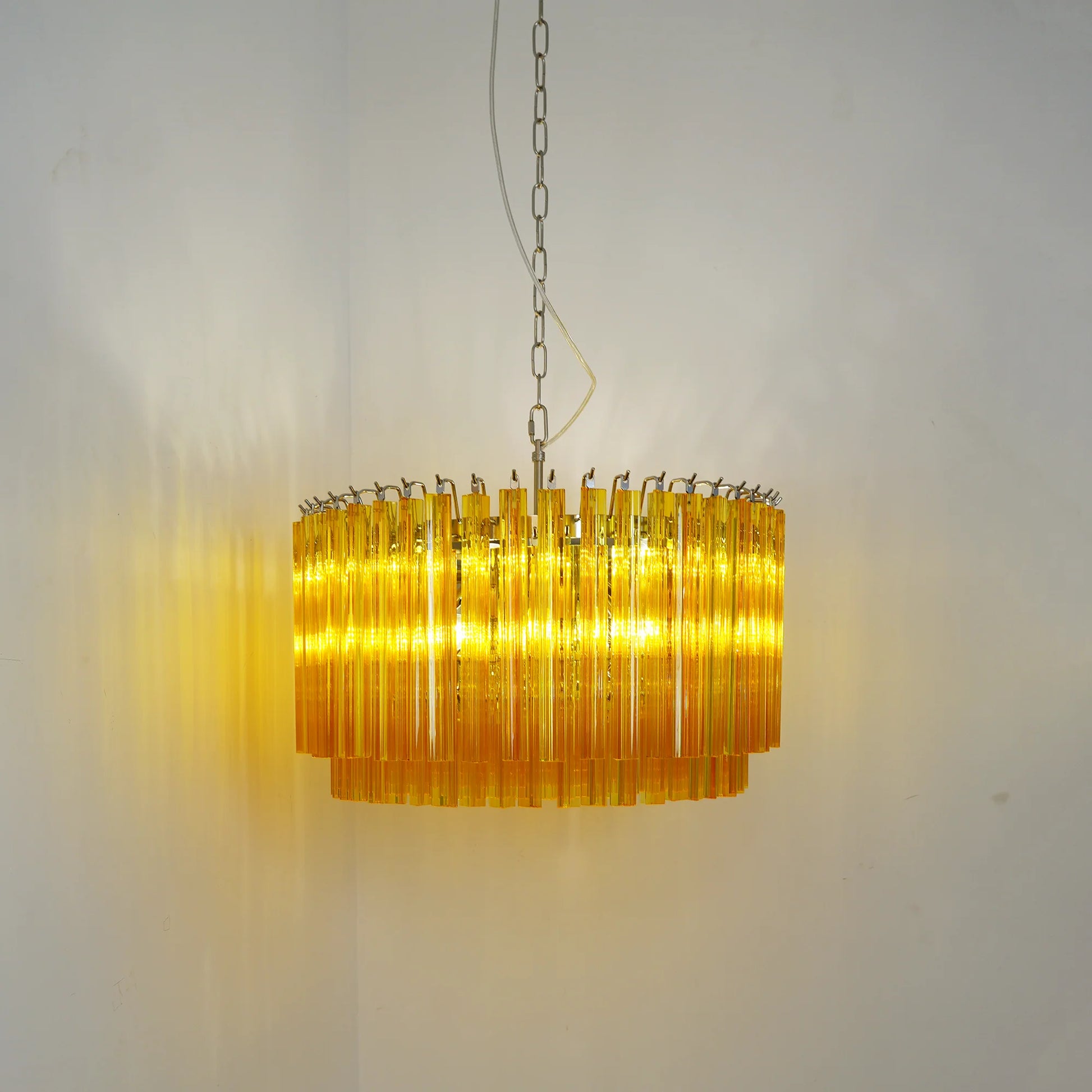 Murano Round Prisms Amber Chandelier - Nuvé