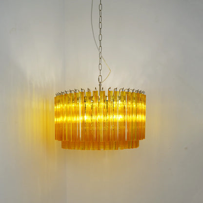 Murano Round Prisms Amber Chandelier - Nuvé