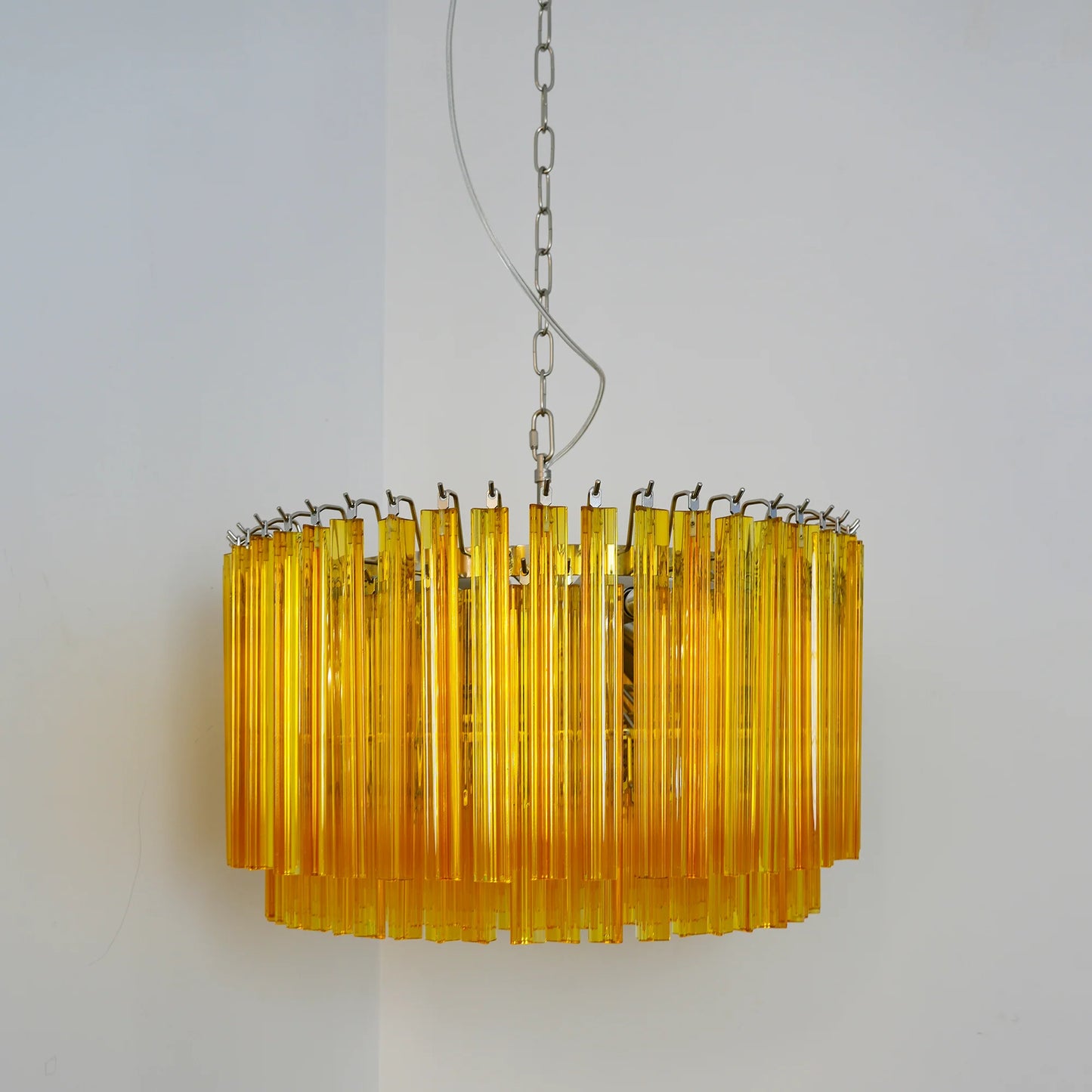 Murano Round Prisms Amber Chandelier - Nuvé