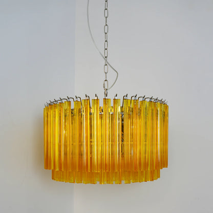 Murano Round Prisms Amber Chandelier - Nuvé