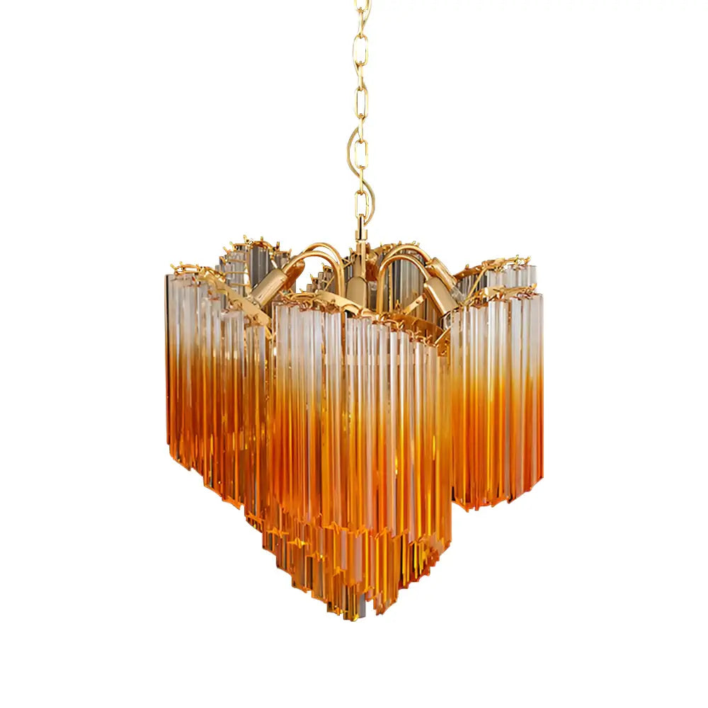 Murano Shaded Amber Prism Chandelier - Nuvé