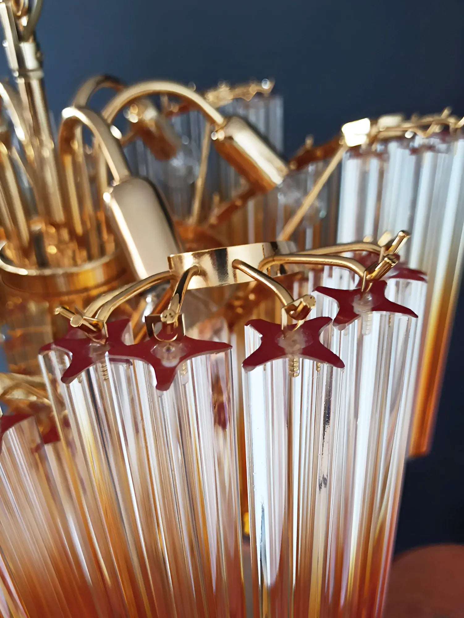 Murano Shaded Amber Prism Chandelier - Nuvé