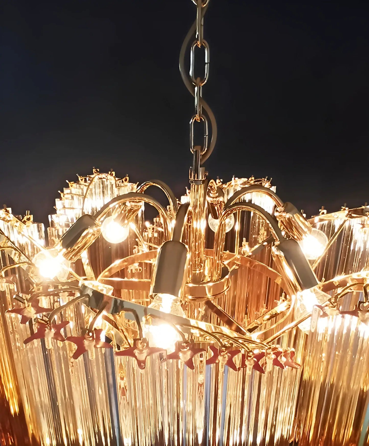 Murano Shaded Amber Prism Chandelier - Nuvé