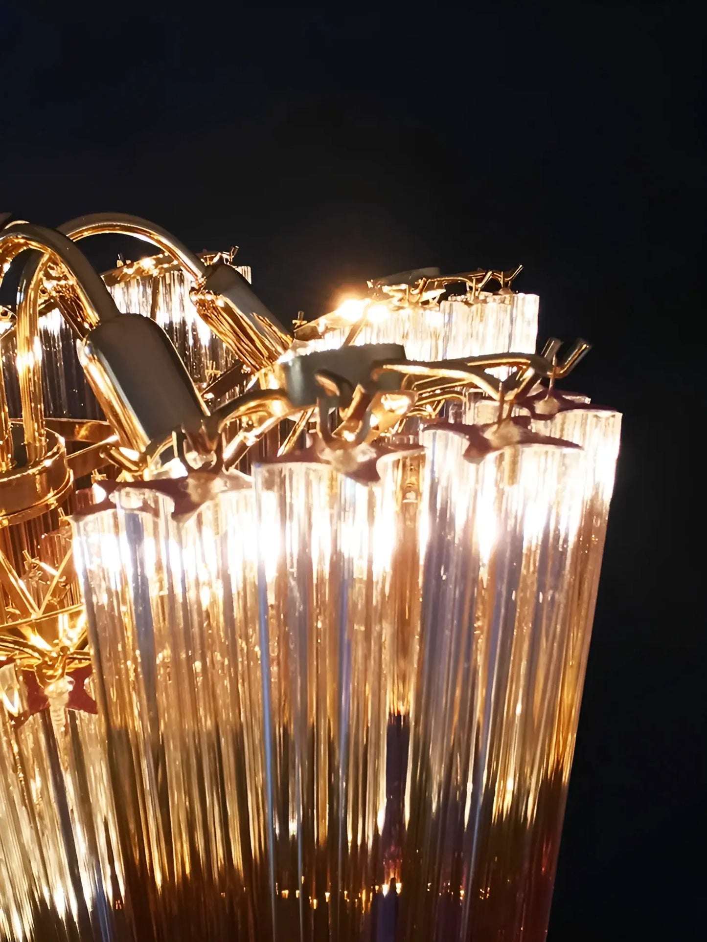 Murano Shaded Amber Prism Chandelier - Nuvé