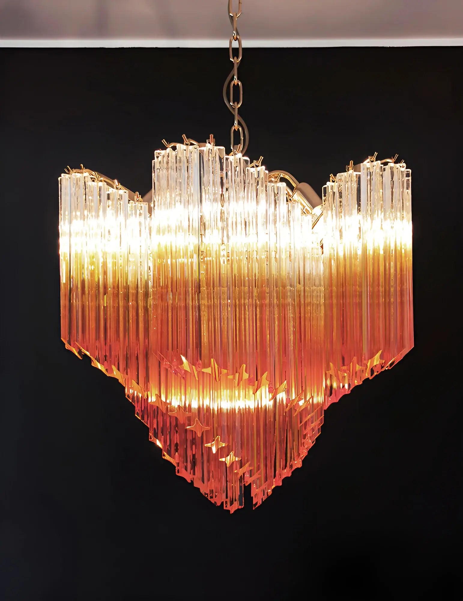 Murano Shaded Amber Prism Chandelier - Nuvé