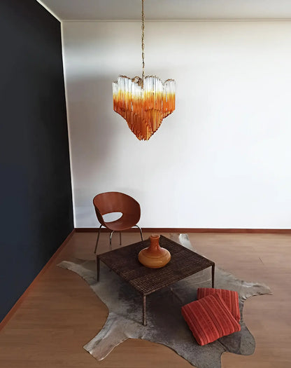 Murano Shaded Amber Prism Chandelier - Nuvé