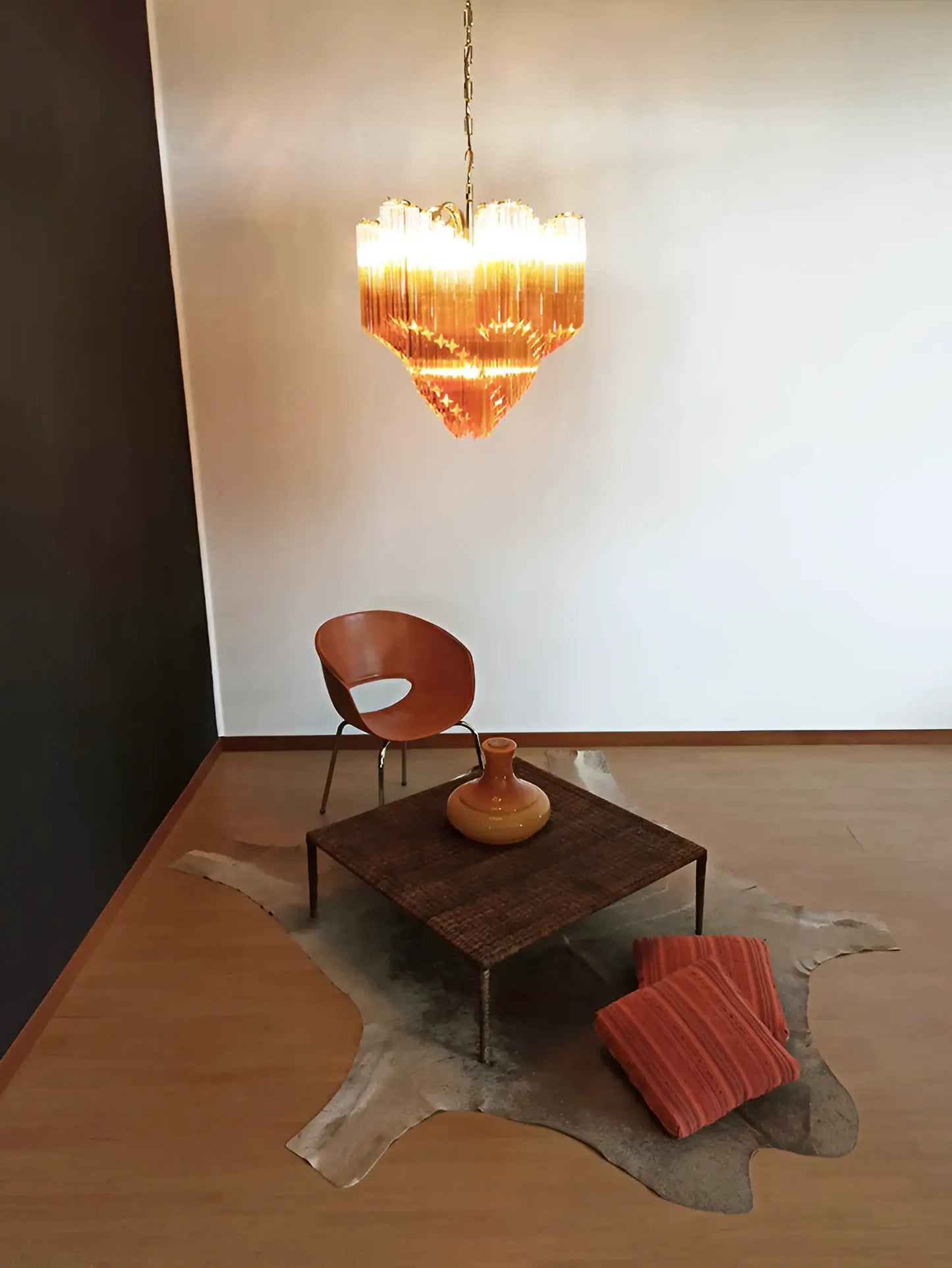 Murano Shaded Amber Prism Chandelier - Nuvé