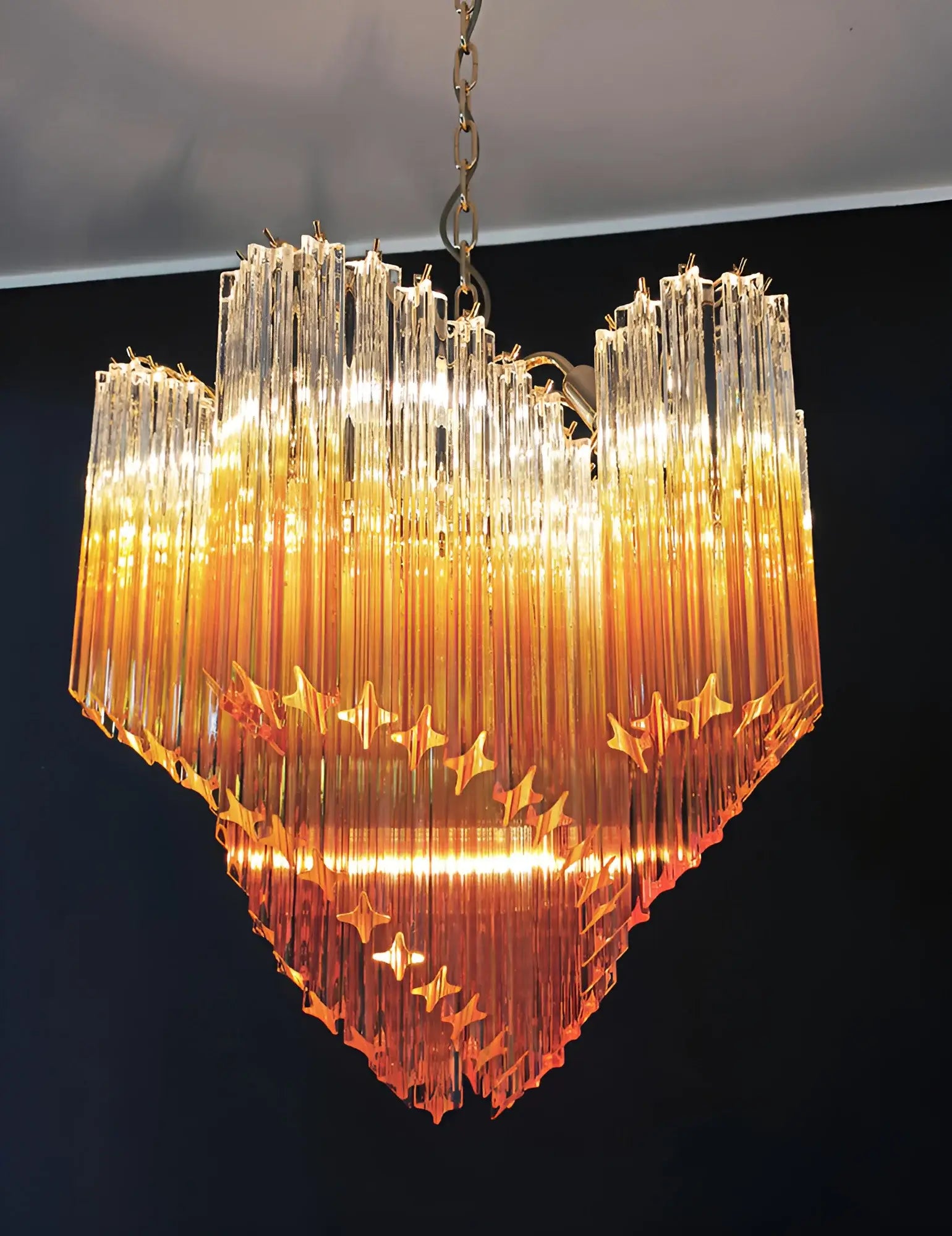 Murano Shaded Amber Prism Chandelier - Nuvé
