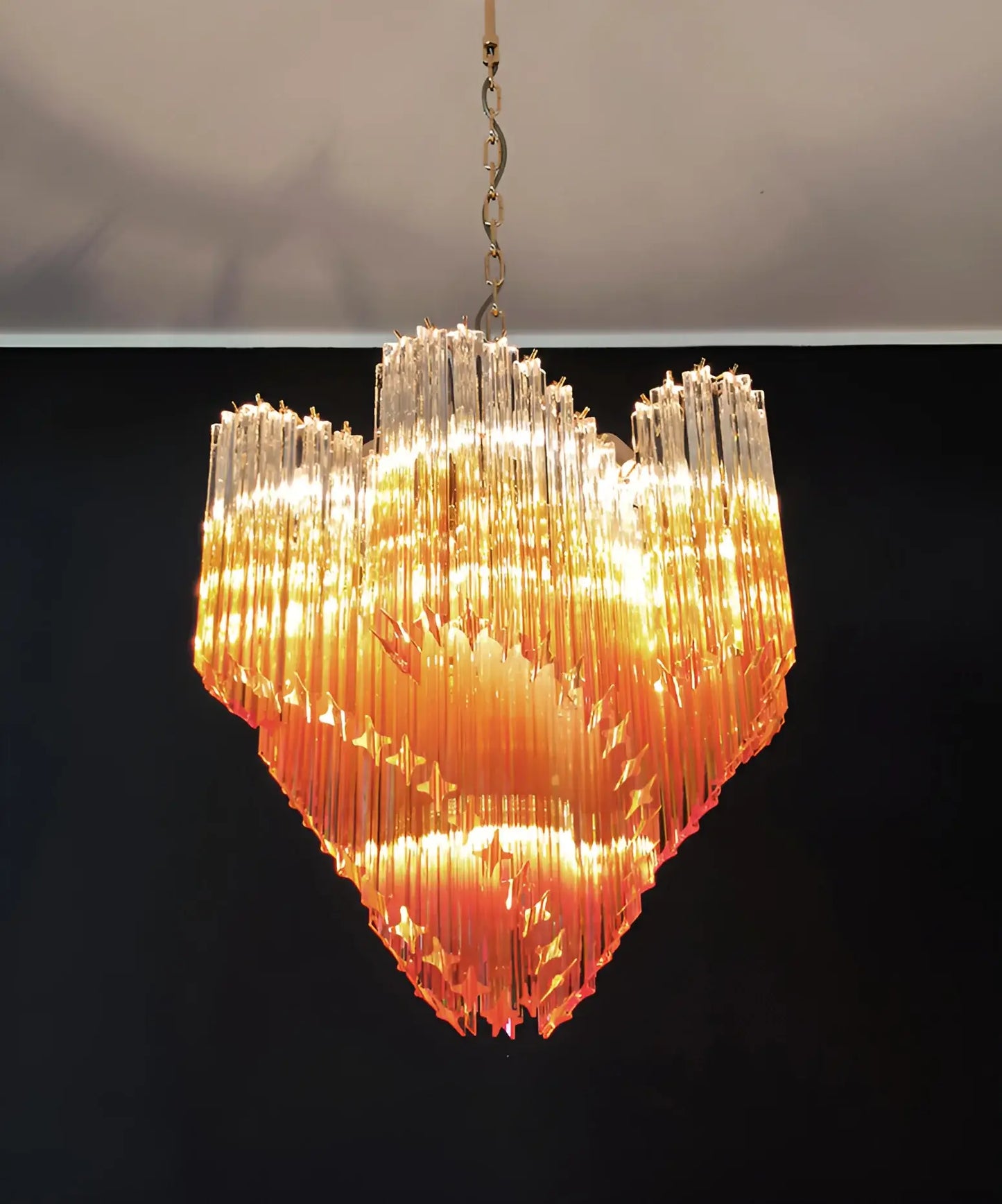 Murano Shaded Amber Prism Chandelier - Nuvé