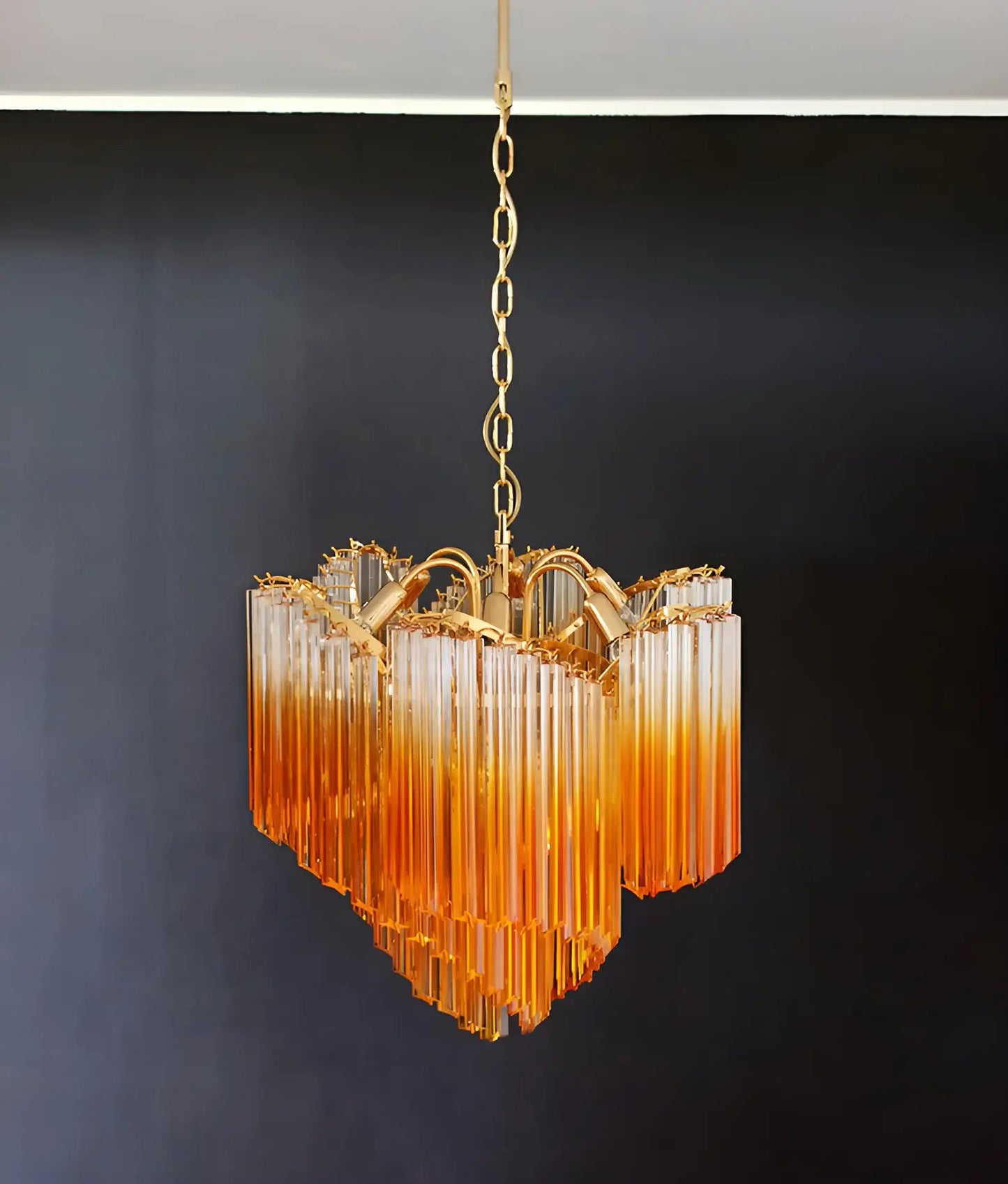 Murano Shaded Amber Prism Chandelier - Nuvé