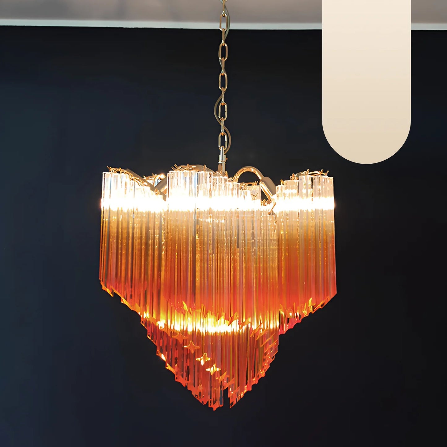 Murano Shaded Amber Prism Chandelier - Nuvé