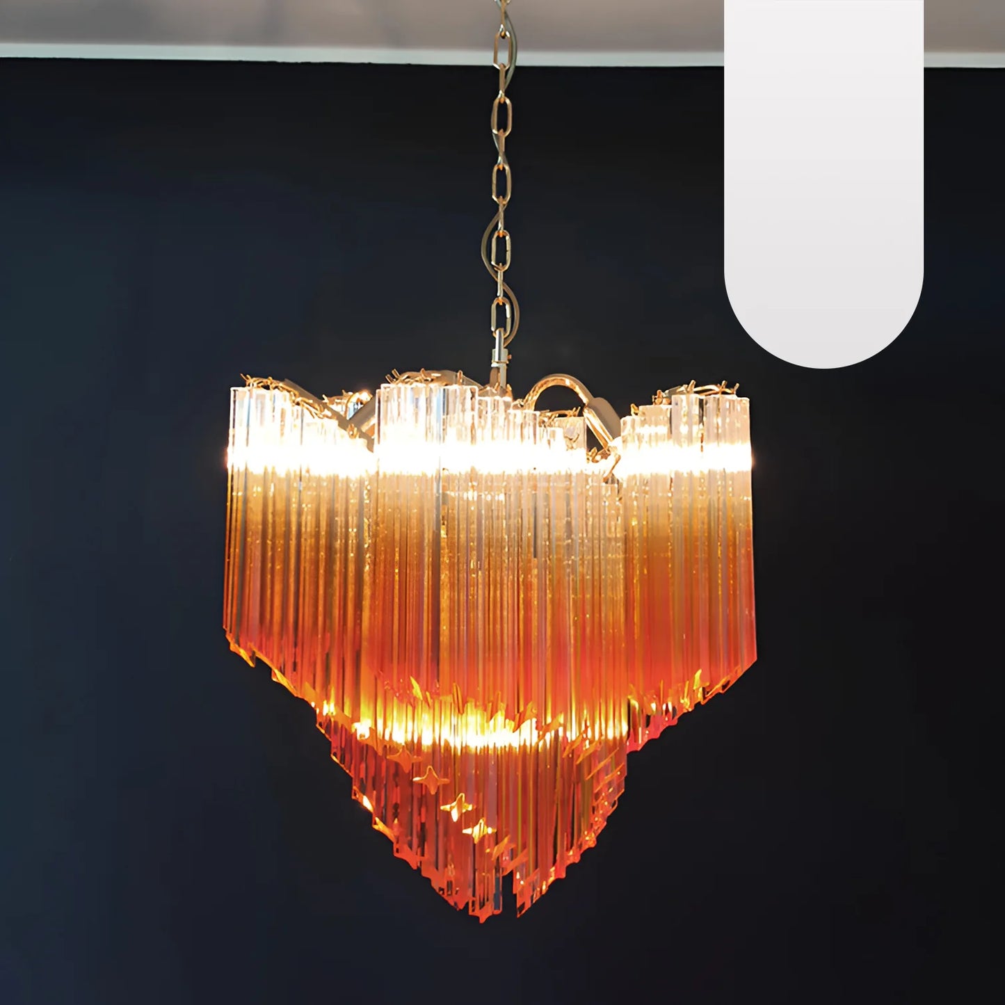 Murano Shaded Amber Prism Chandelier - Nuvé