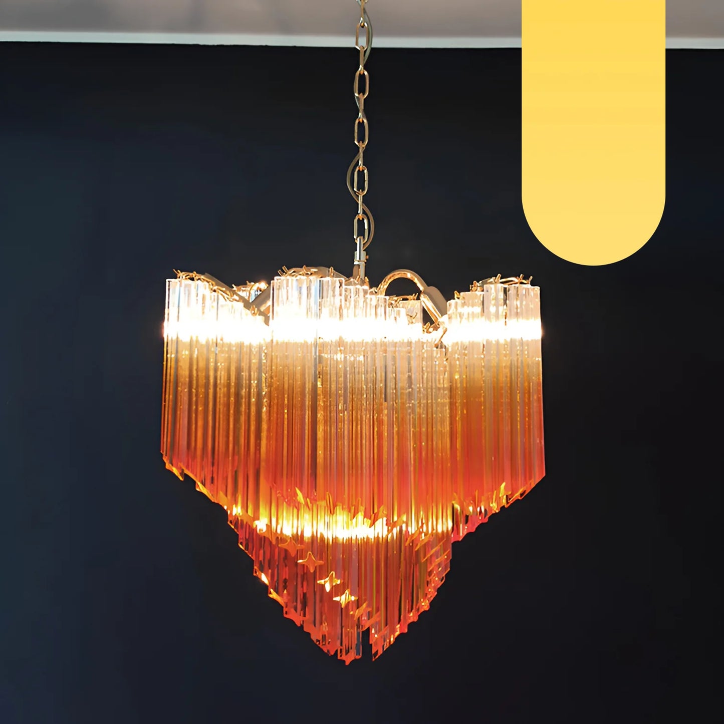 Murano Shaded Amber Prism Chandelier - Nuvé