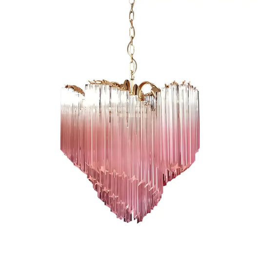 Murano Shaded Pink Prism Chandelier - Nuvé