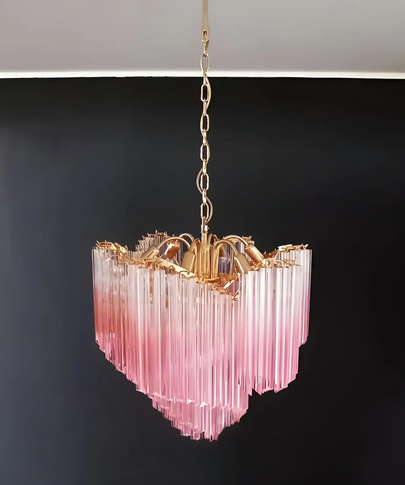 Murano Shaded Pink Prism Chandelier - Nuvé