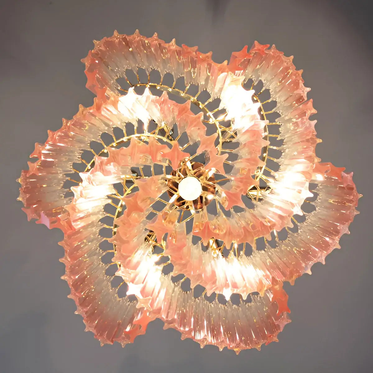 Murano Shaded Pink Prism Chandelier - Nuvé