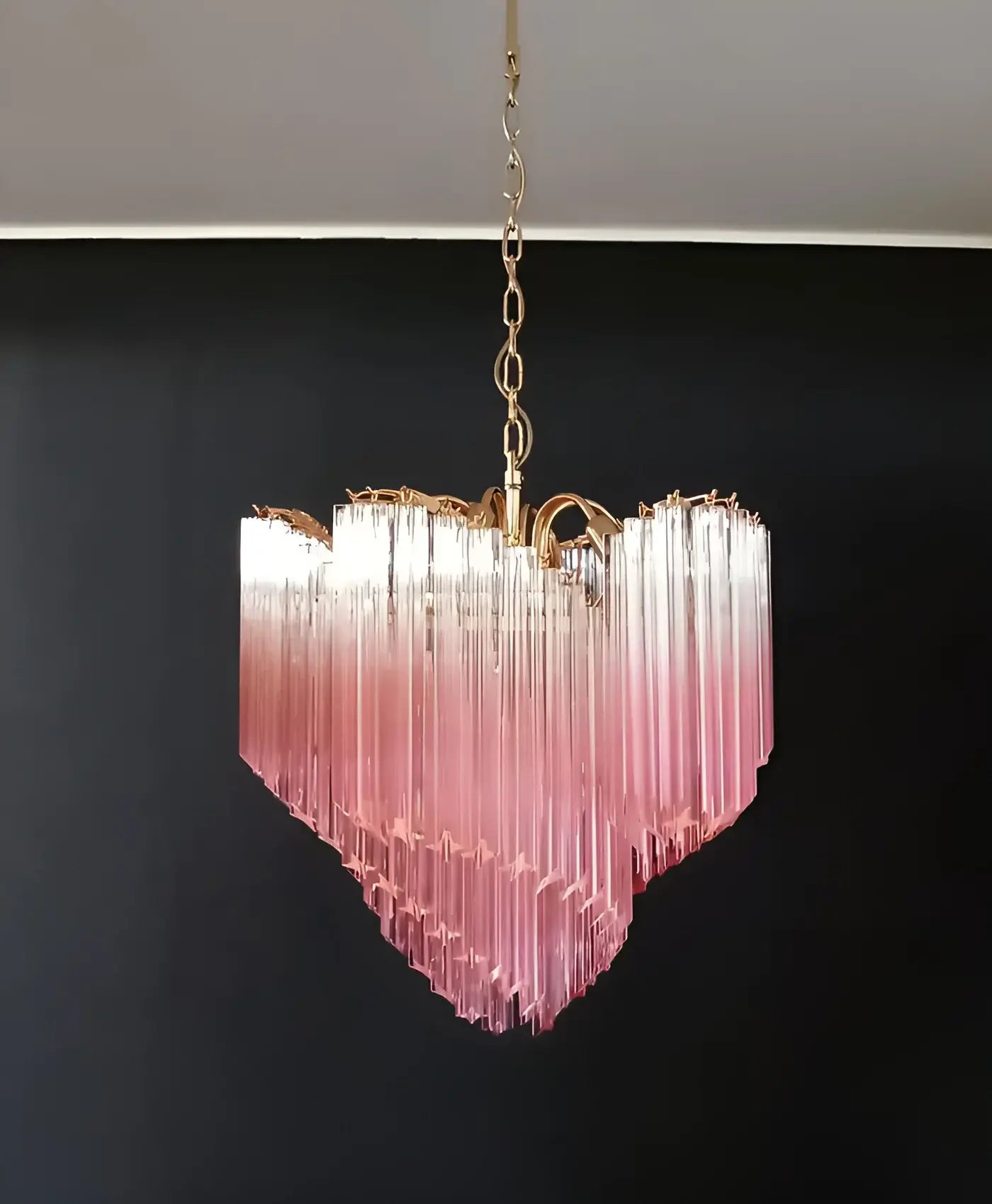 Murano Shaded Pink Prism Chandelier - Nuvé