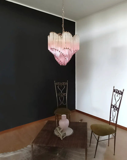 Murano Shaded Pink Prism Chandelier - Nuvé