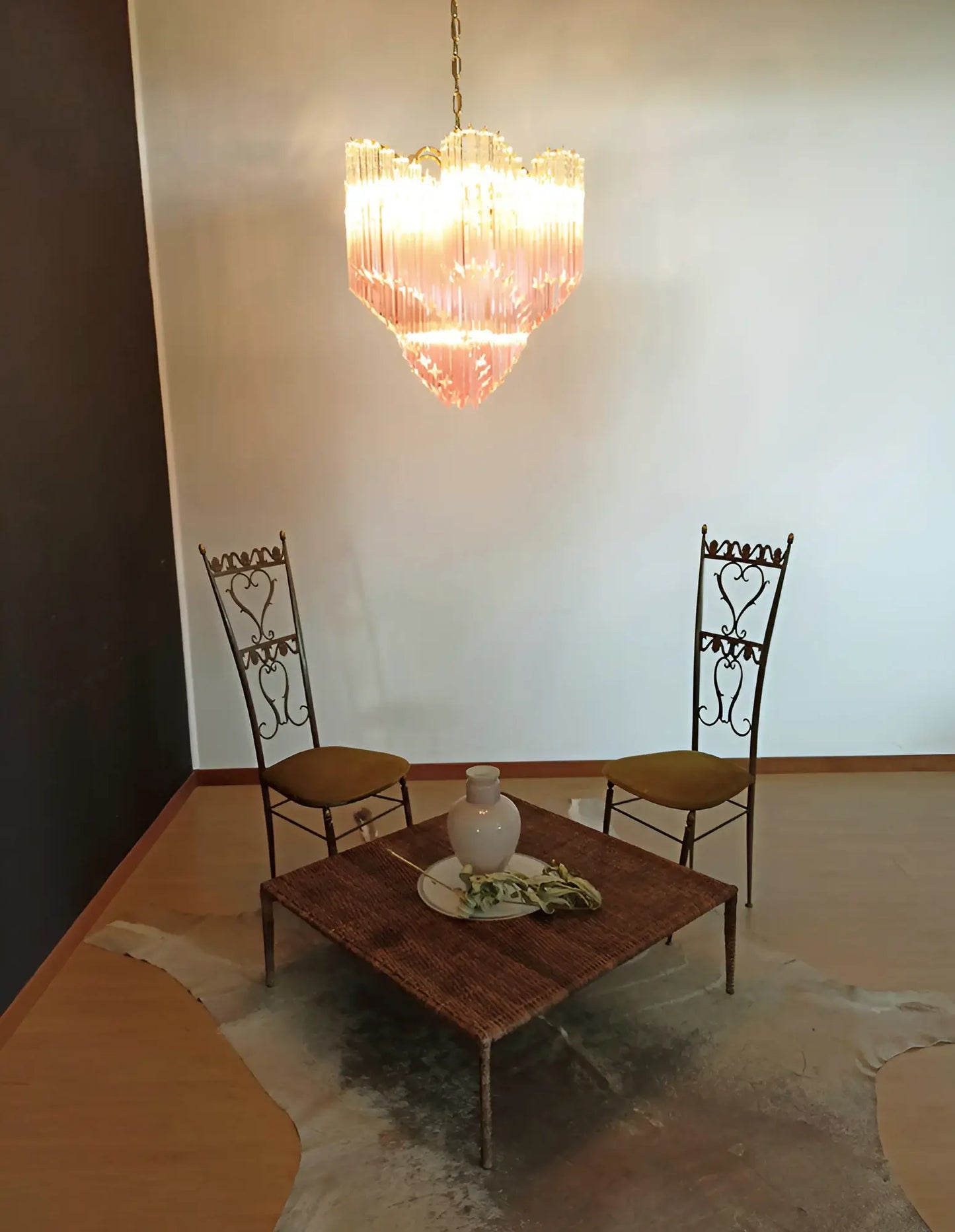 Murano Shaded Pink Prism Chandelier - Nuvé