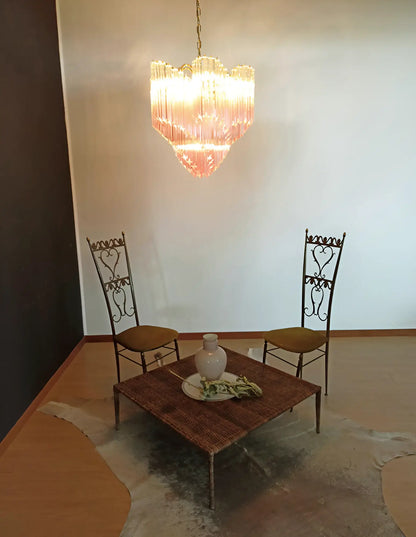 Murano Shaded Pink Prism Chandelier - Nuvé