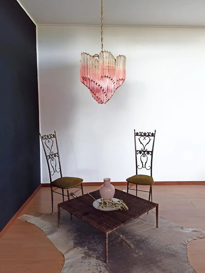 Murano Shaded Pink Prism Chandelier - Nuvé
