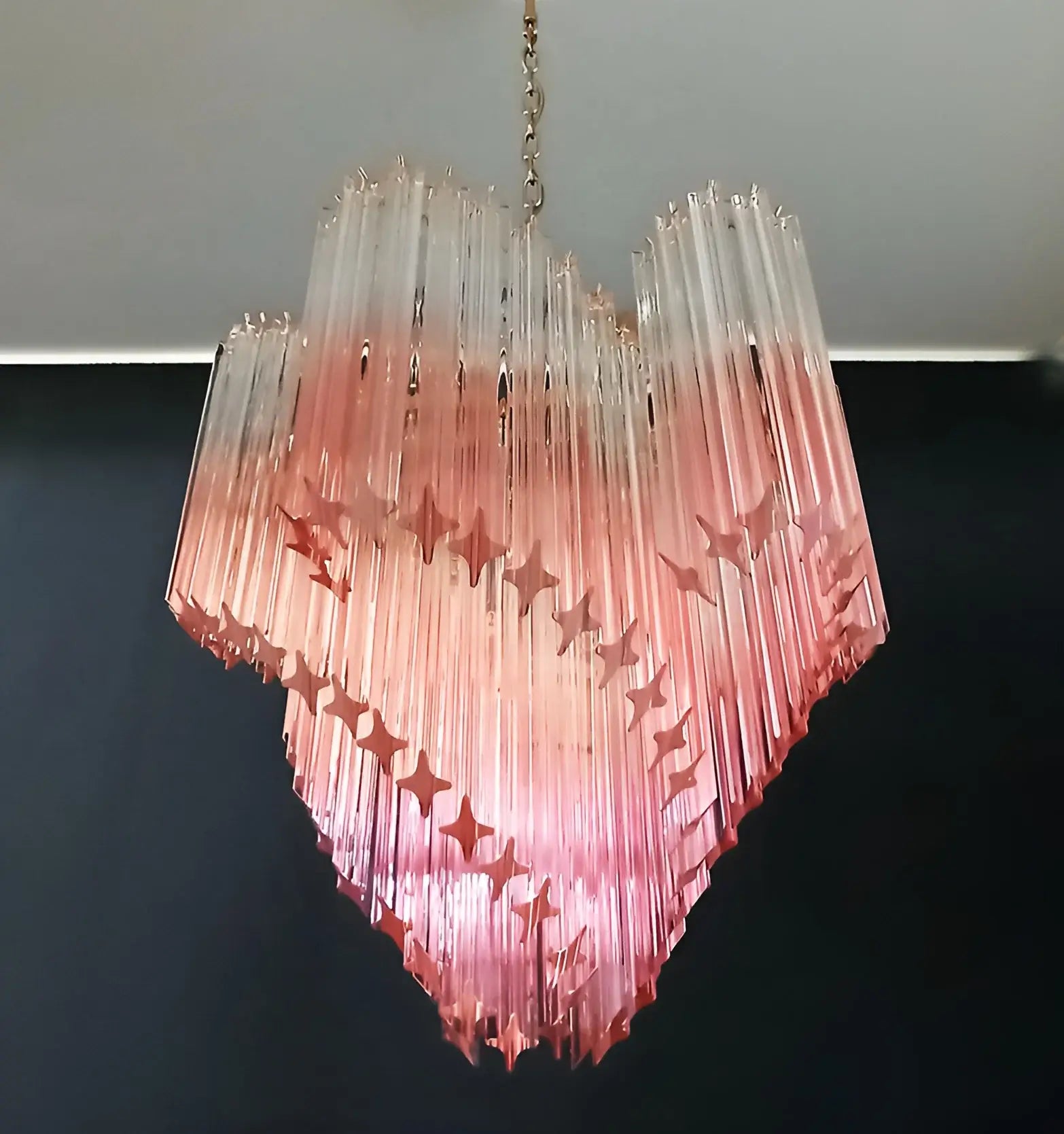 Murano Shaded Pink Prism Chandelier - Nuvé