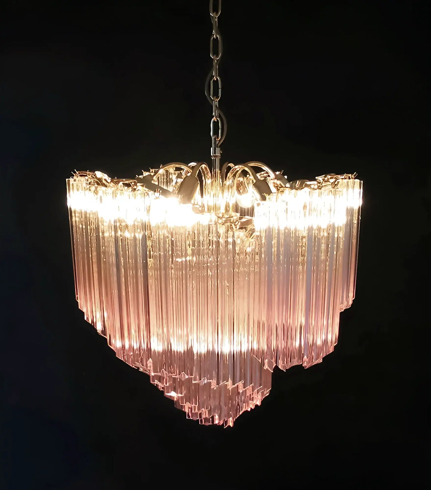 Murano Shaded Pink Prism Chandelier - Nuvé