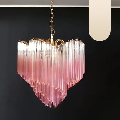 Murano Shaded Pink Prism Chandelier - Nuvé
