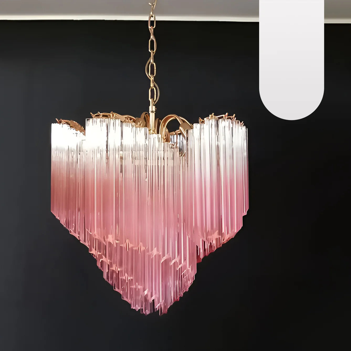 Murano Shaded Pink Prism Chandelier - Nuvé