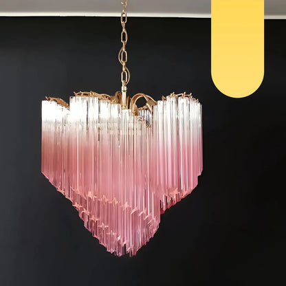 Murano Shaded Pink Prism Chandelier - Nuvé