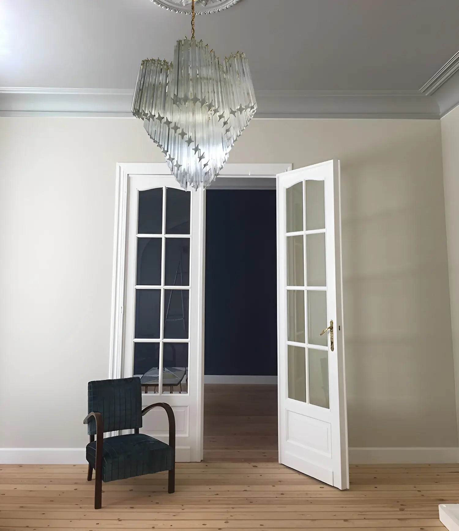 Murano Shaded Trasparent Prism Chandelier - Nuvé