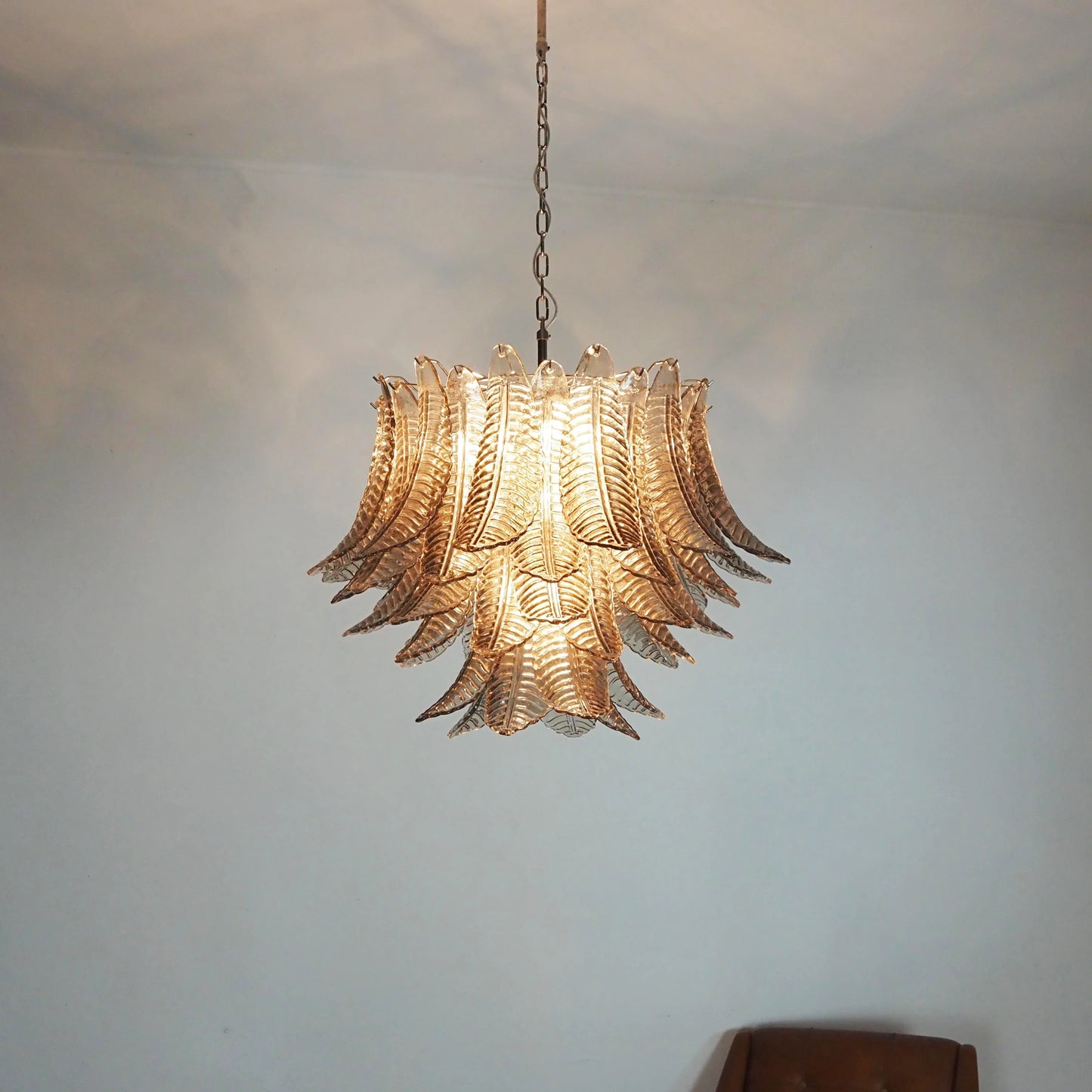 Murano Smoked Ferns Glass Chandelier - Nuvé