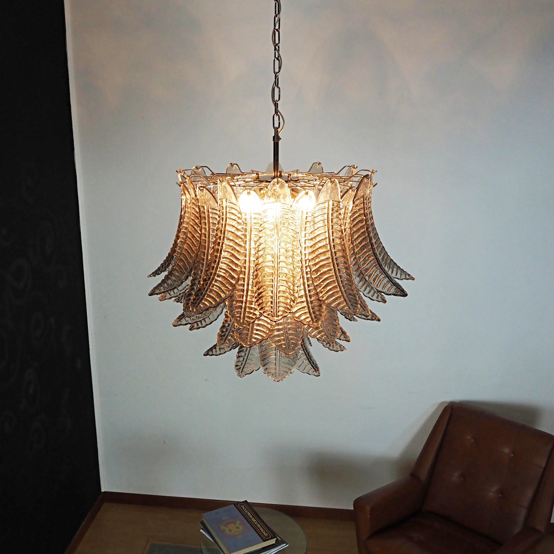 Murano Smoked Ferns Glass Chandelier - Nuvé