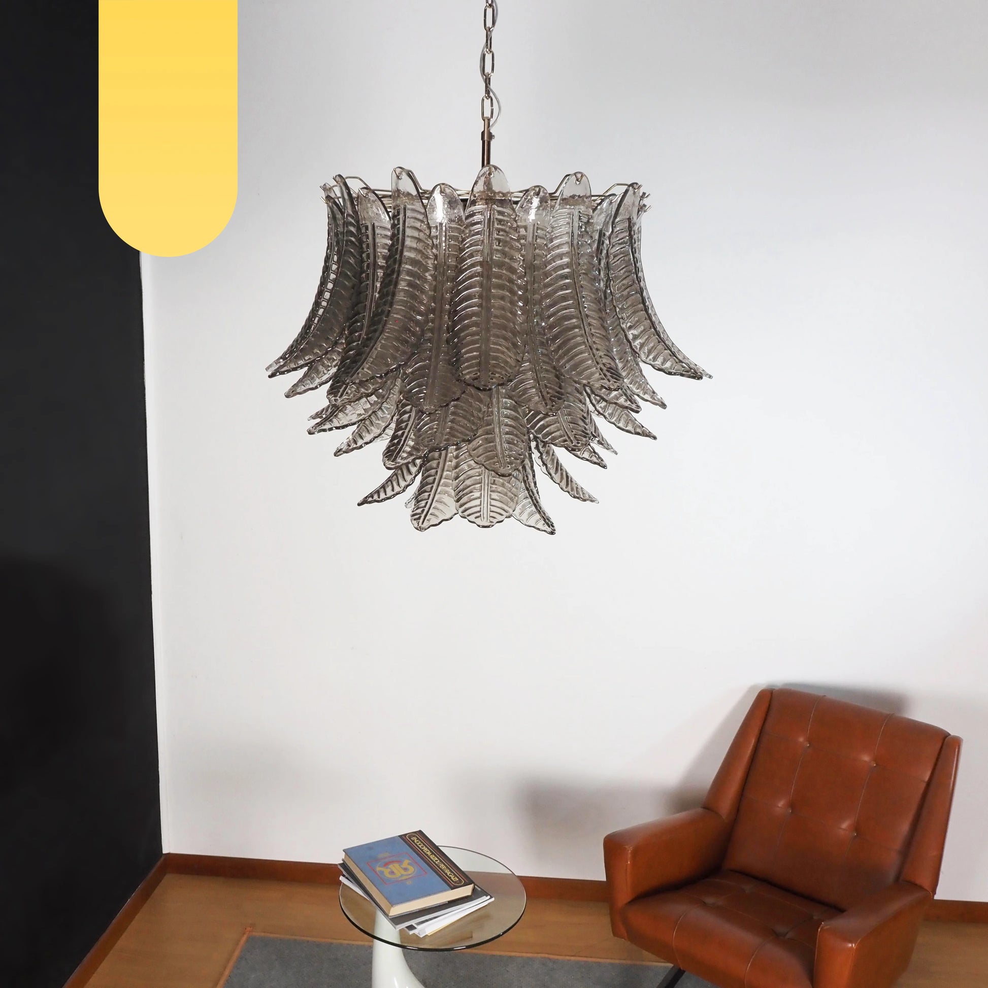 Murano Smoked Ferns Glass Chandelier - Nuvé