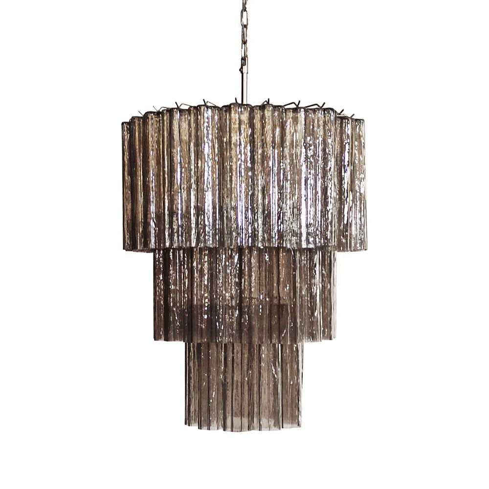 Murano Smoked Glass Tube Chandelier - Nuvé
