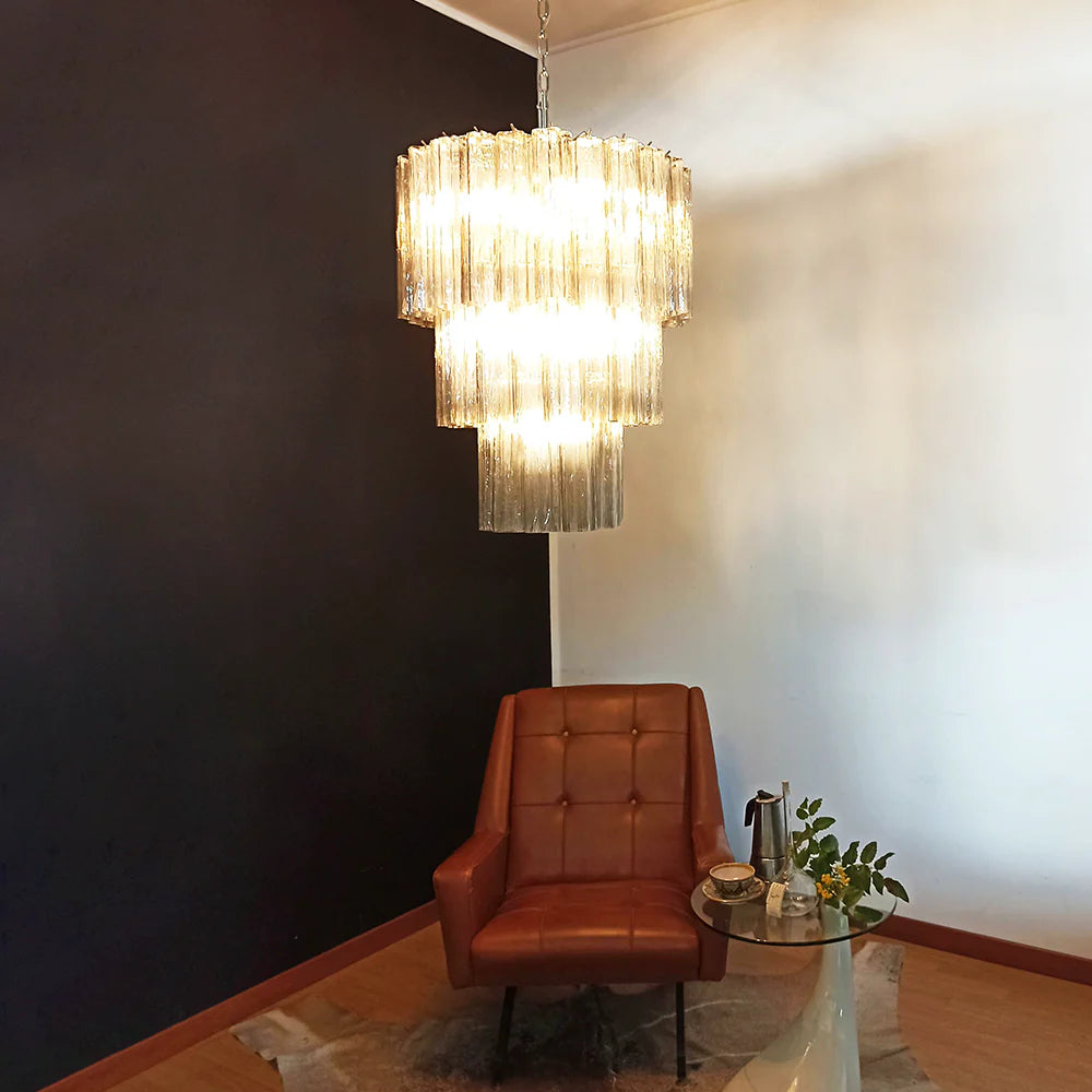 Murano Smoked Glass Tube Chandelier - Nuvé