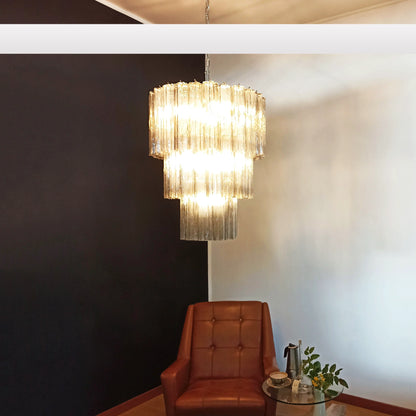 Murano Smoked Glass Tube Chandelier - Nuvé