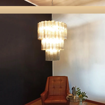 Murano Smoked Glass Tube Chandelier - Nuvé