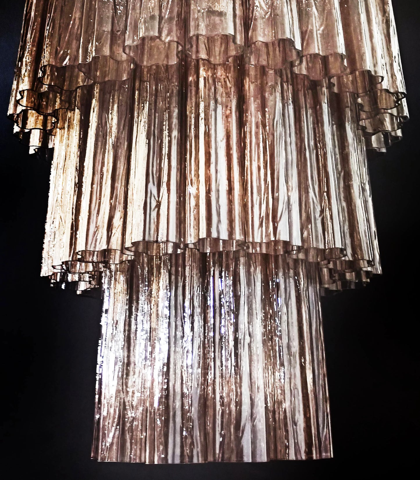 Murano Smoked Glass Tube Chandelier - Nuvé
