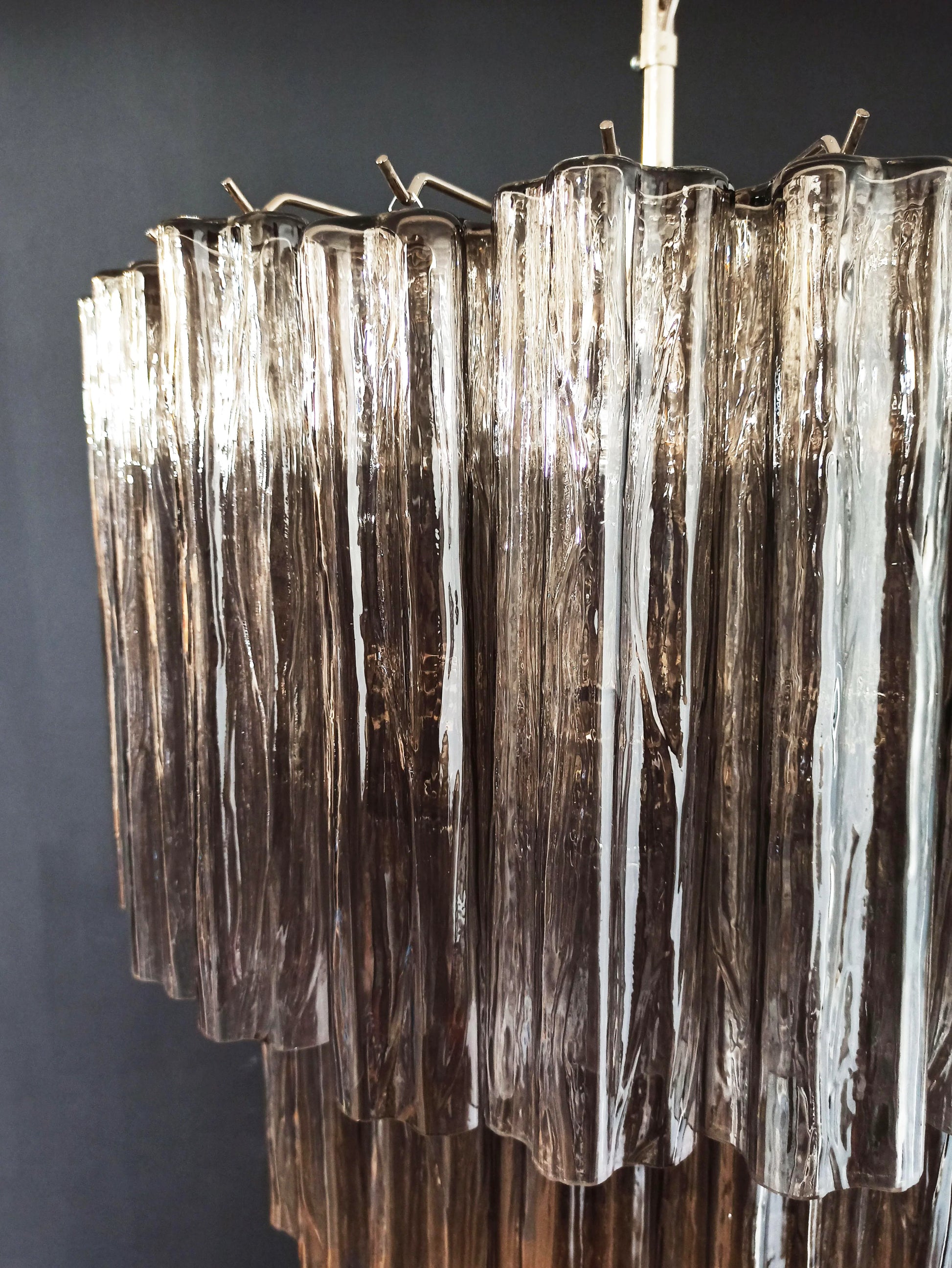Murano Smoked Glass Tube Chandelier - Nuvé