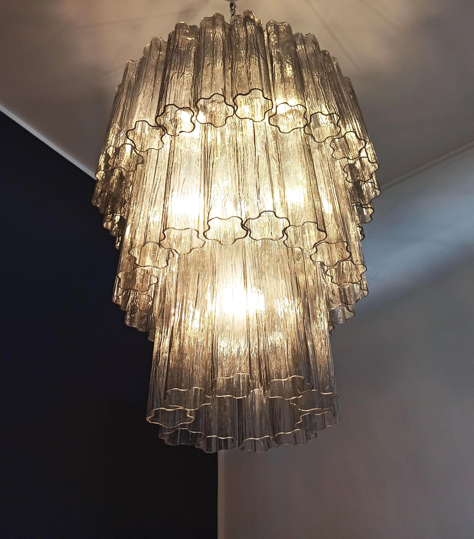 Murano Smoked Glass Tube Chandelier - Nuvé