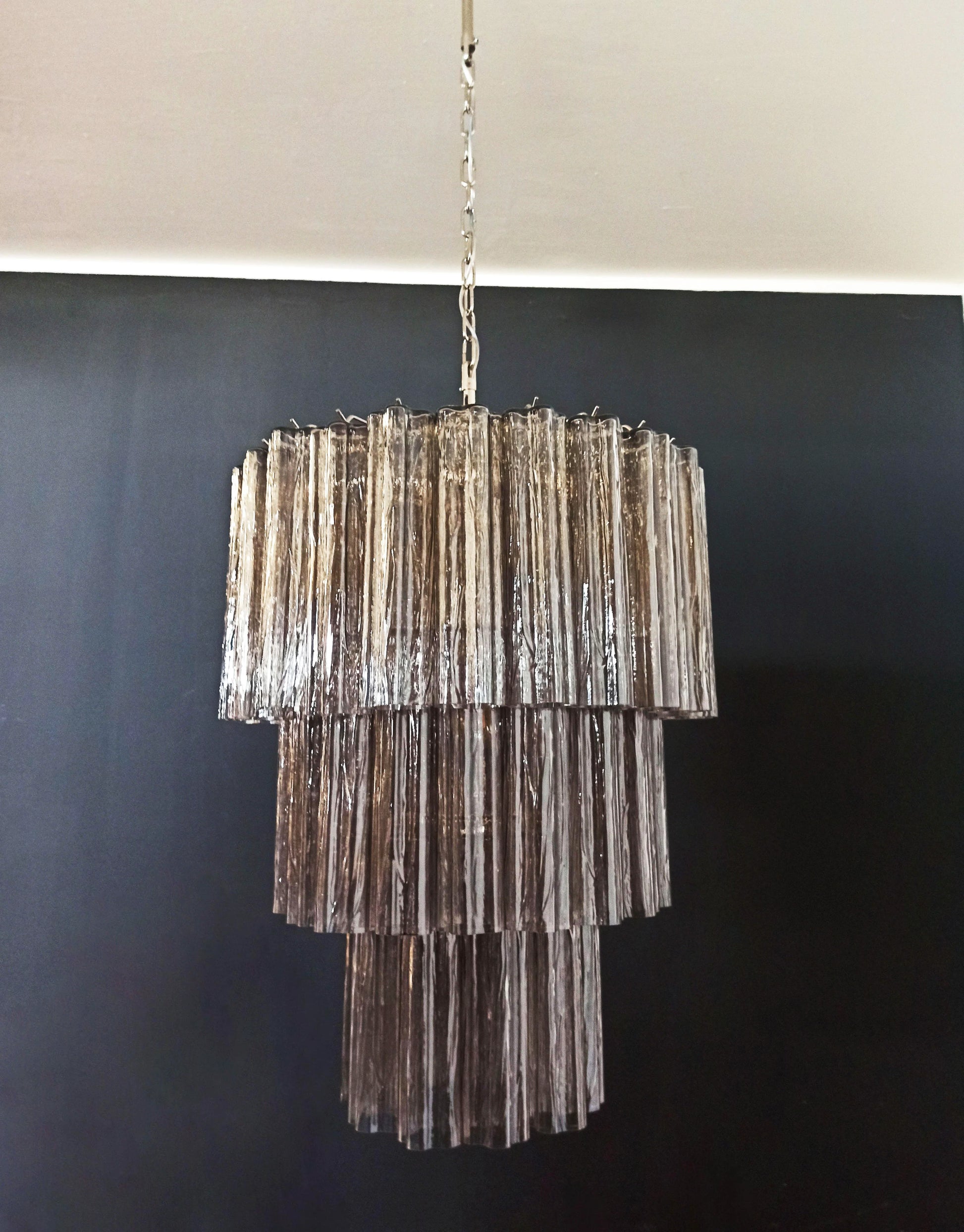 Murano Smoked Glass Tube Chandelier - Nuvé