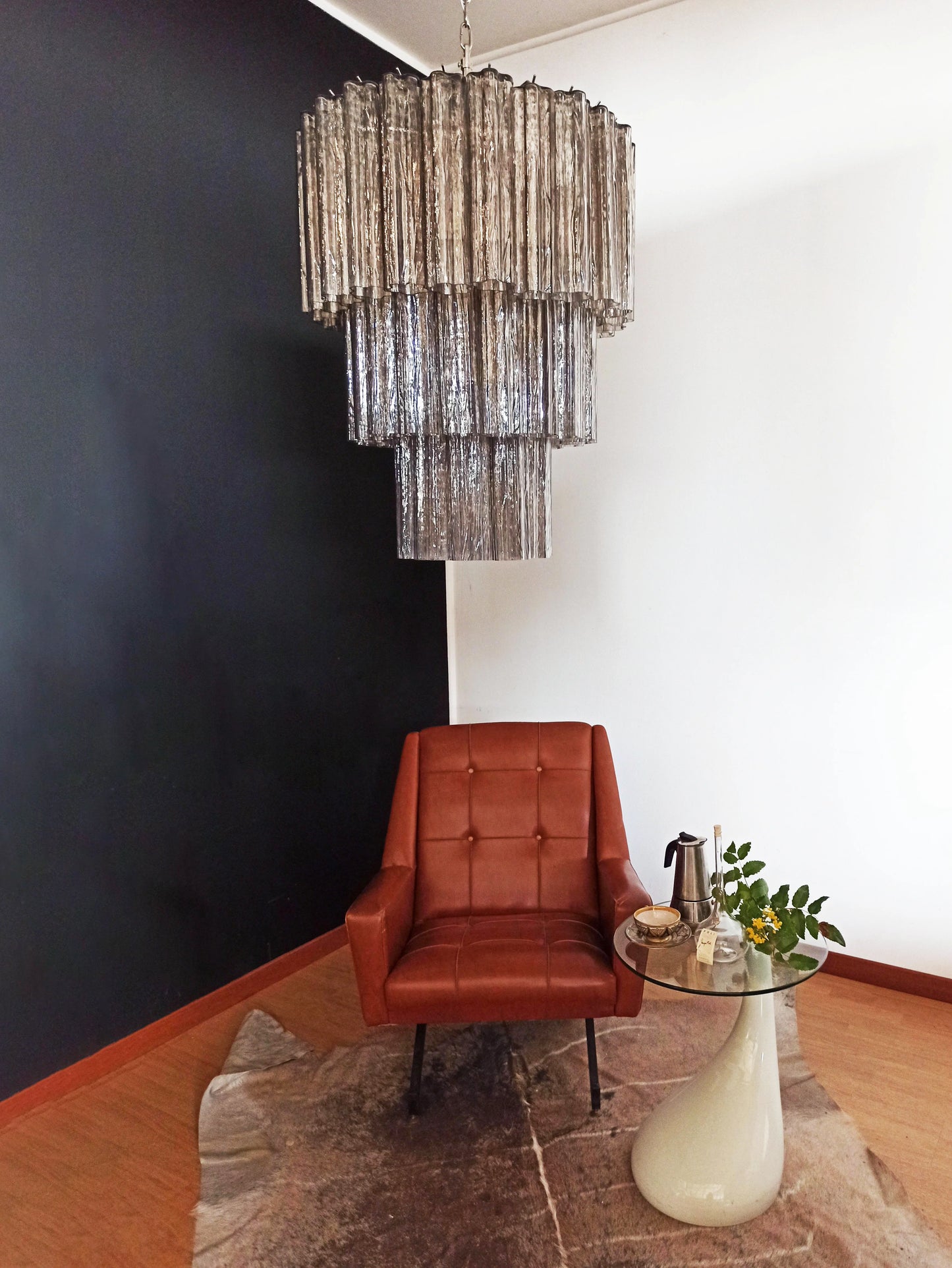 Murano Smoked Glass Tube Chandelier - Nuvé