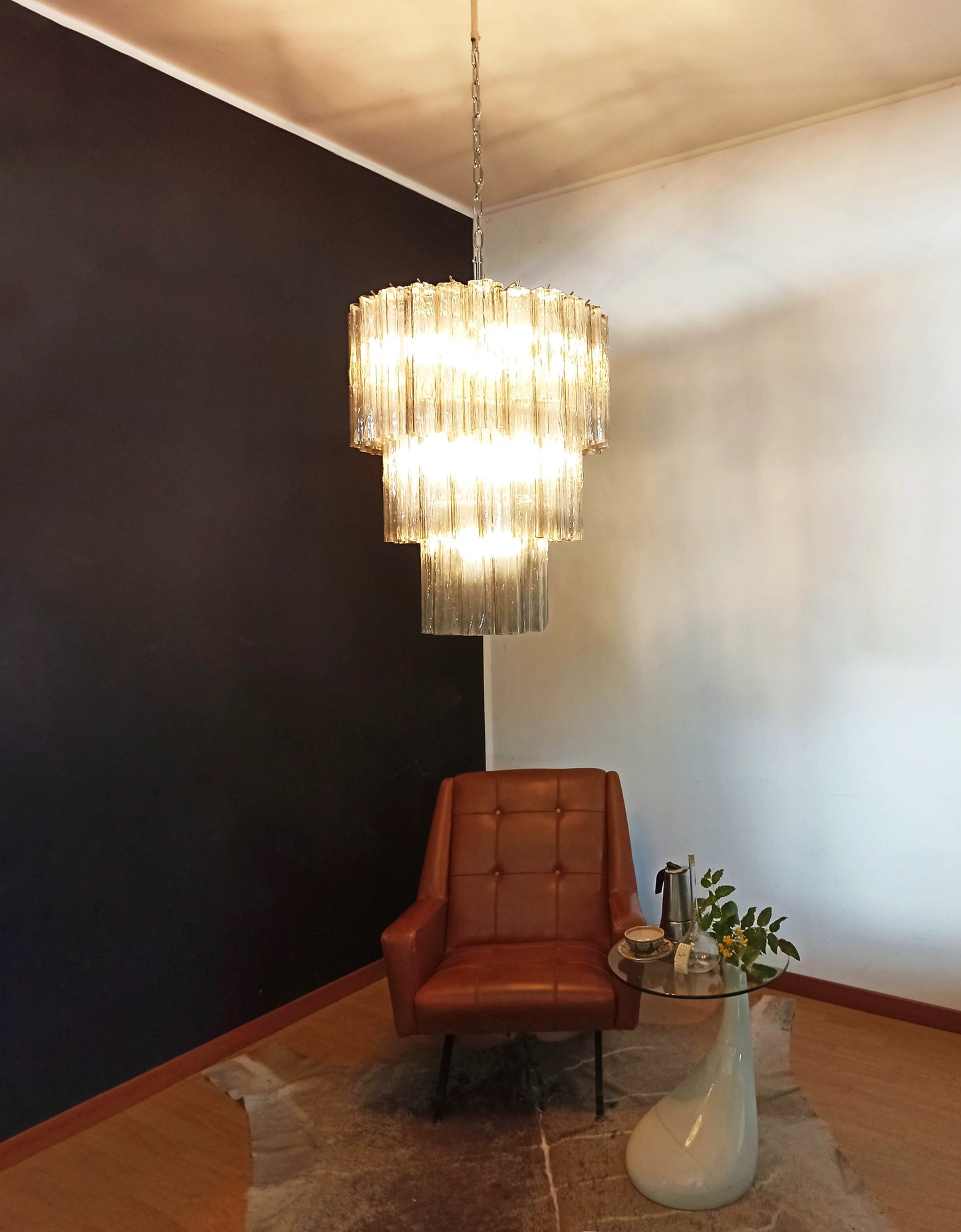 Murano Smoked Glass Tube Chandelier - Nuvé