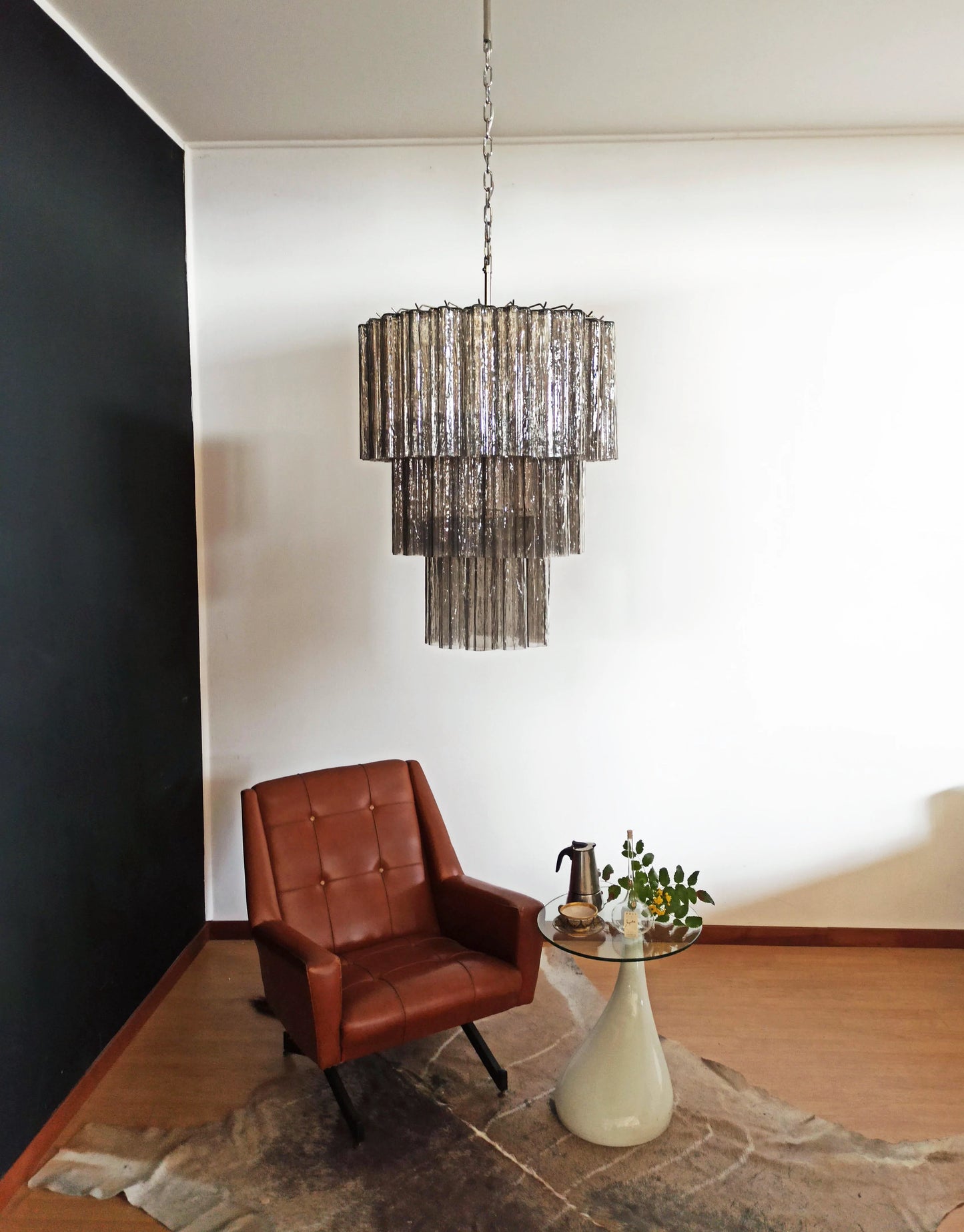 Murano Smoked Glass Tube Chandelier - Nuvé