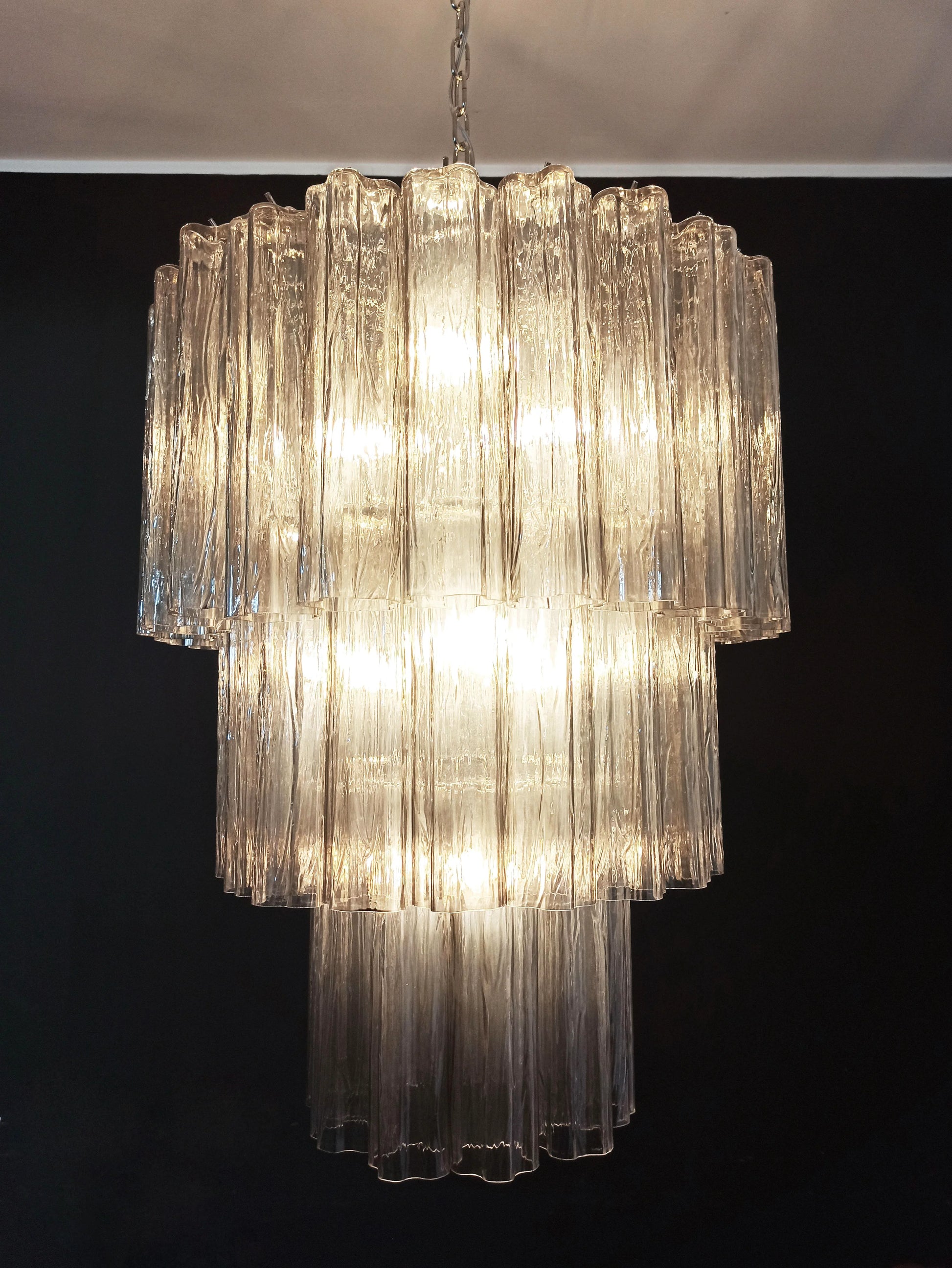 Murano Smoked Glass Tube Chandelier - Nuvé