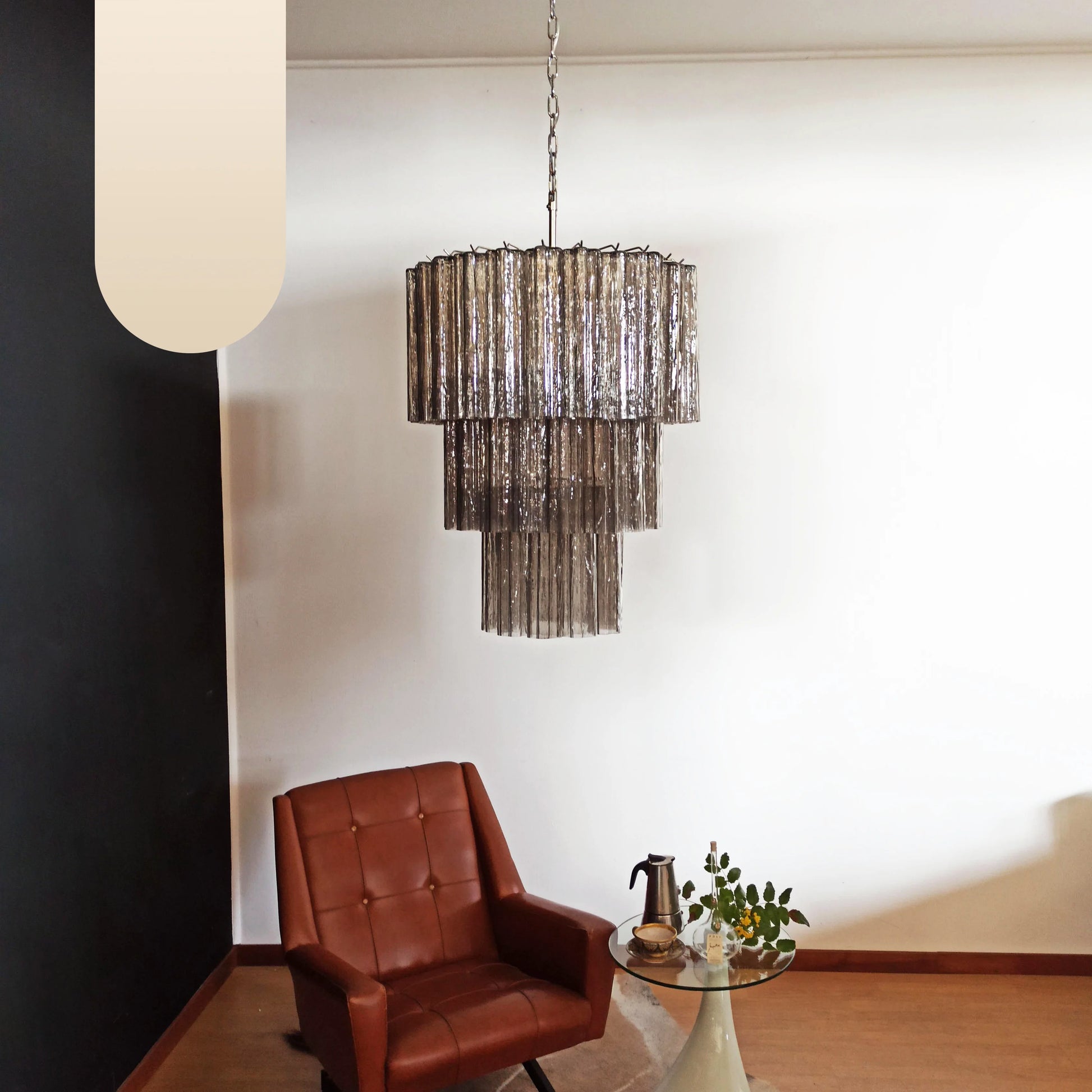 Murano Smoked Glass Tube Chandelier - Nuvé