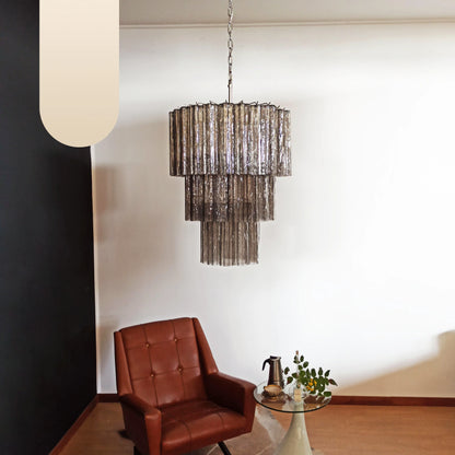 Murano Smoked Glass Tube Chandelier - Nuvé